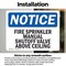 Signmission Fire Sprinkler Manual Shutoff Valve Above Ceiling OSHA Notice Sign, Vinyl Decal, 10in x 7in, 2PK OS-2PACK-NS-D-710-L-12674 - alternate 4